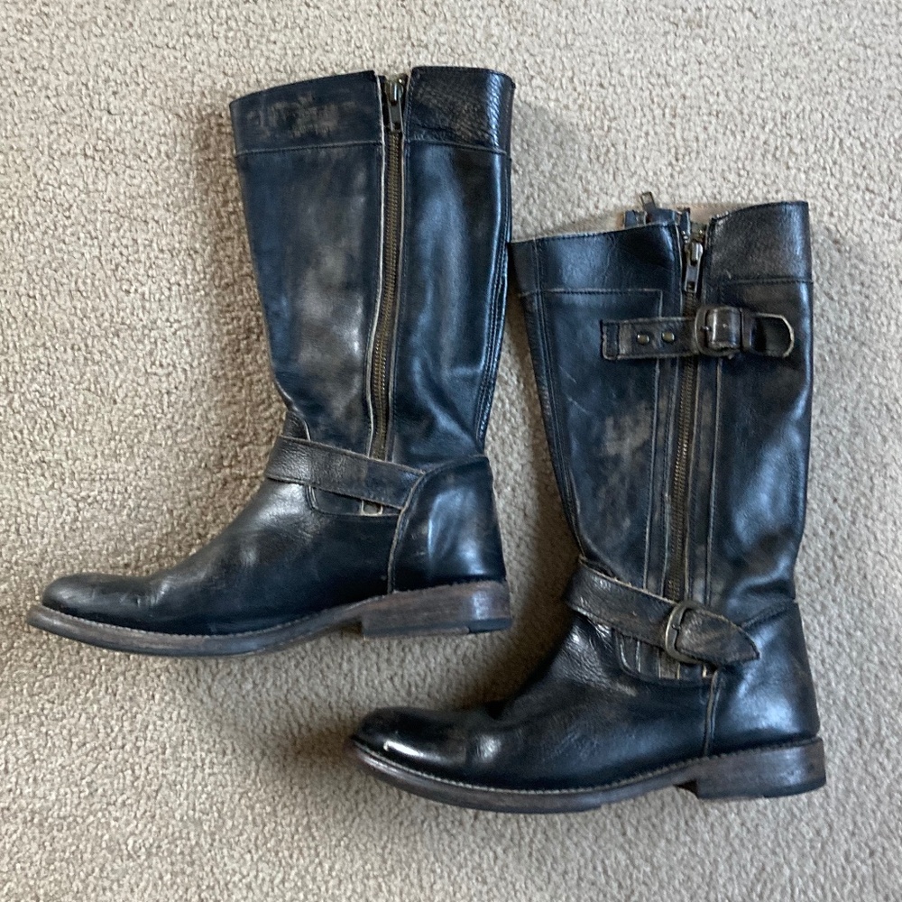 Bed|Stu Gogo Lug Sole Double Zip Strap Harness Detail Boots - Picture 3 of 6